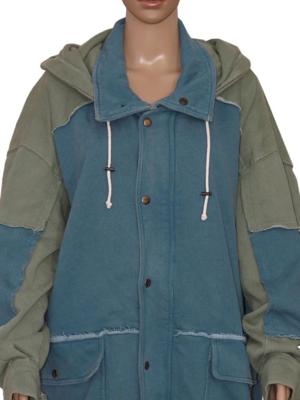 Free People Radio Cardi Hoodie Sweatshirt Jacket Oversized Pocket Drawstring XL - Picture 5 of 8